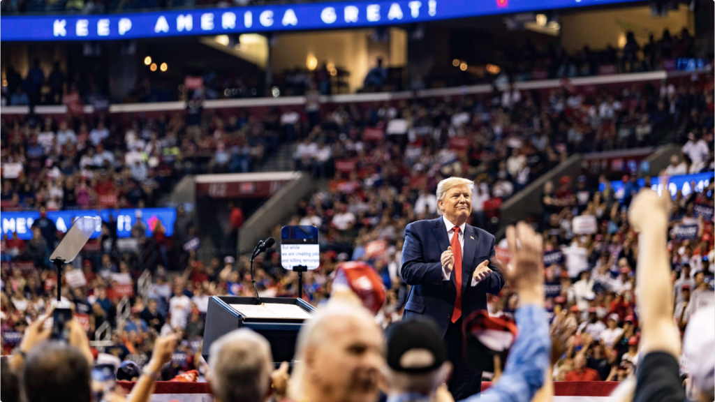 Political Endorsement for Trump donaldjtrump.com one of many political rallies where President Trump appealed to American Voters. 